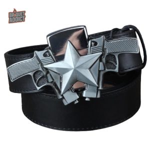 Boucle de ceinture briquet style pistolet original