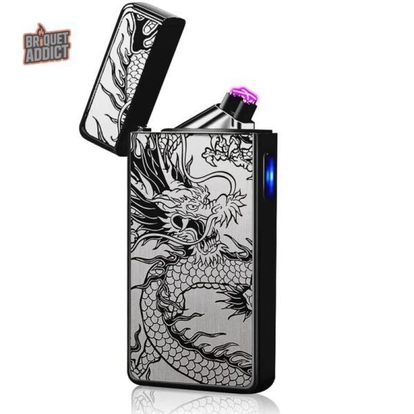 Briquet électrique avec design dragon, idéal pour allumer facilement