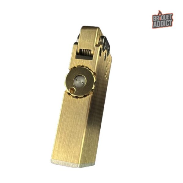Briquet essence au design classique en laiton doré