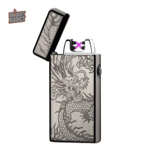 Briquet Électrique Double Arc, style dragon unique et moderne
