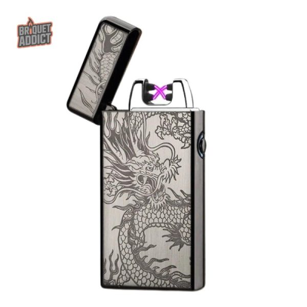 Briquet Électrique Double Arc, style dragon unique et moderne
