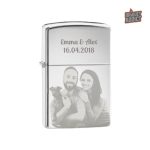Gravure photo personnalisée sur briquet essence