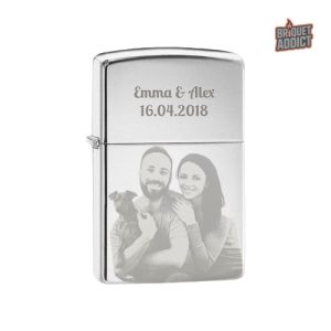 Gravure photo personnalisée sur briquet essence